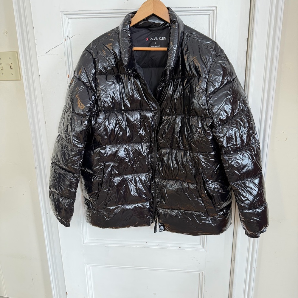 Calvin Klein Shiny Black Puffer Jacket for Men